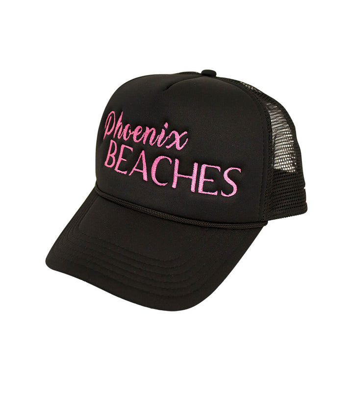 Phoenix Beaches Foam Trucker hat, embroidered baseball cap showcasing the words &