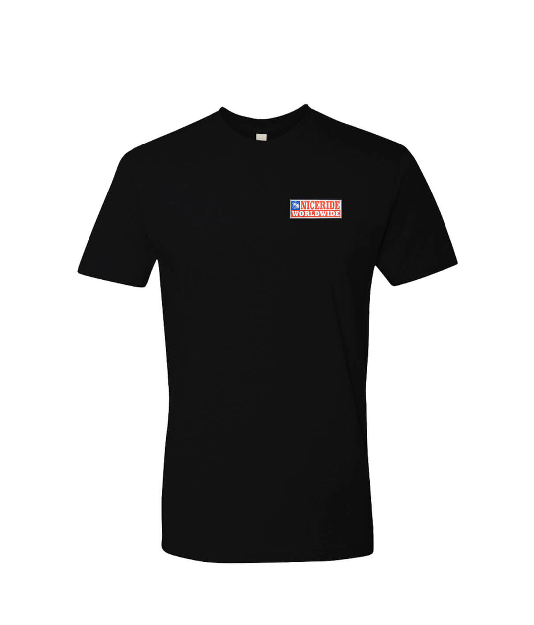 Nashville black shirt featuring NICERIDE design on front left chest, made of 100% combed ring-spun cotton.