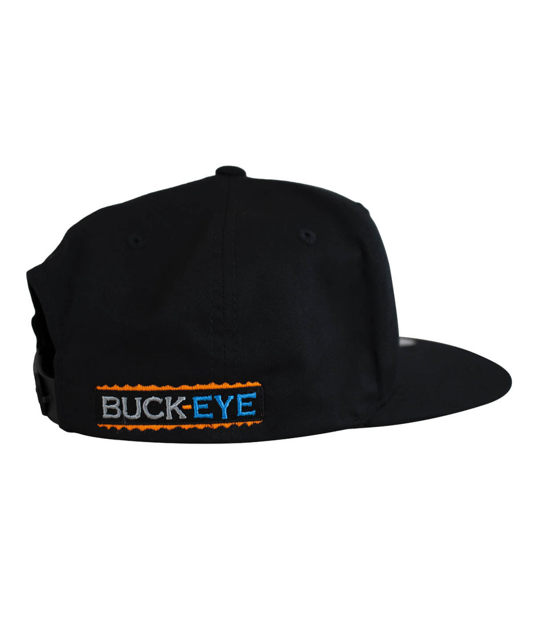 Back view of the "Buck-Eye Explorer" unisex youth snapback hat showcasing the embroidered logo.
