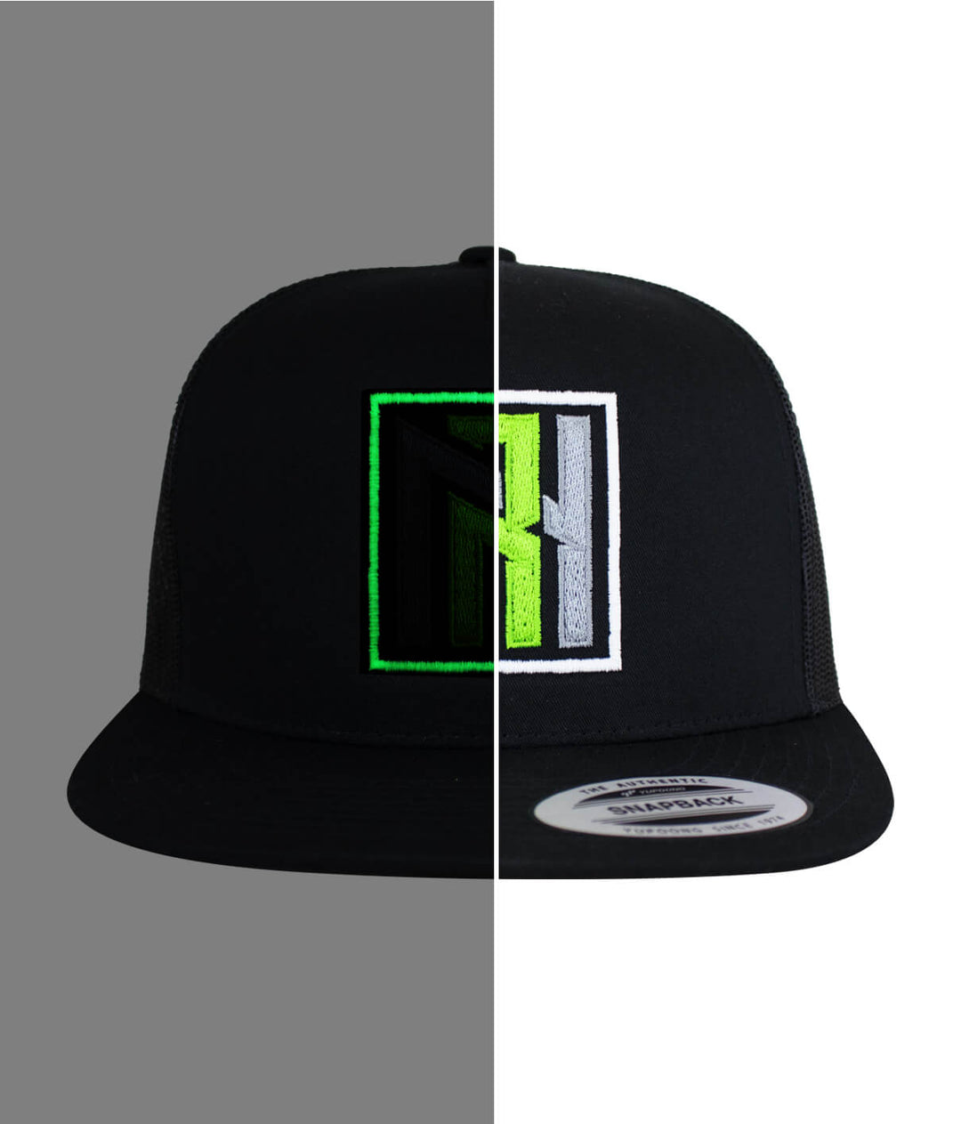 N-R Orange Trucker Baseball Hat showcasing NICERIDE design, perfect for stylish headwear. Ideal hat for daily wear.