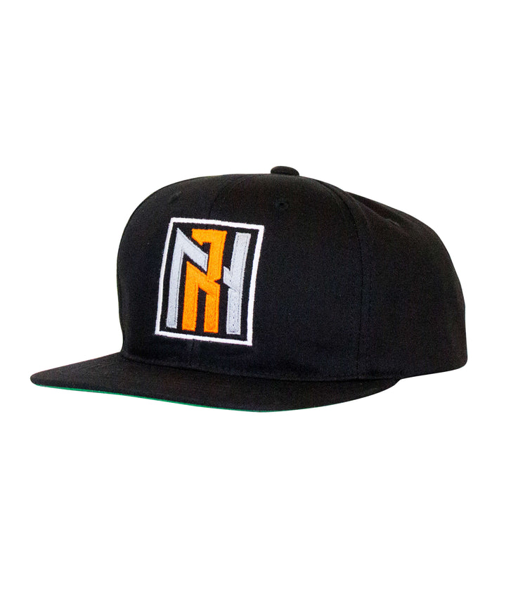 N-R Youth Snapback Hat with silver and orange embroidered logo, a classic baseball cap for stylish youth.