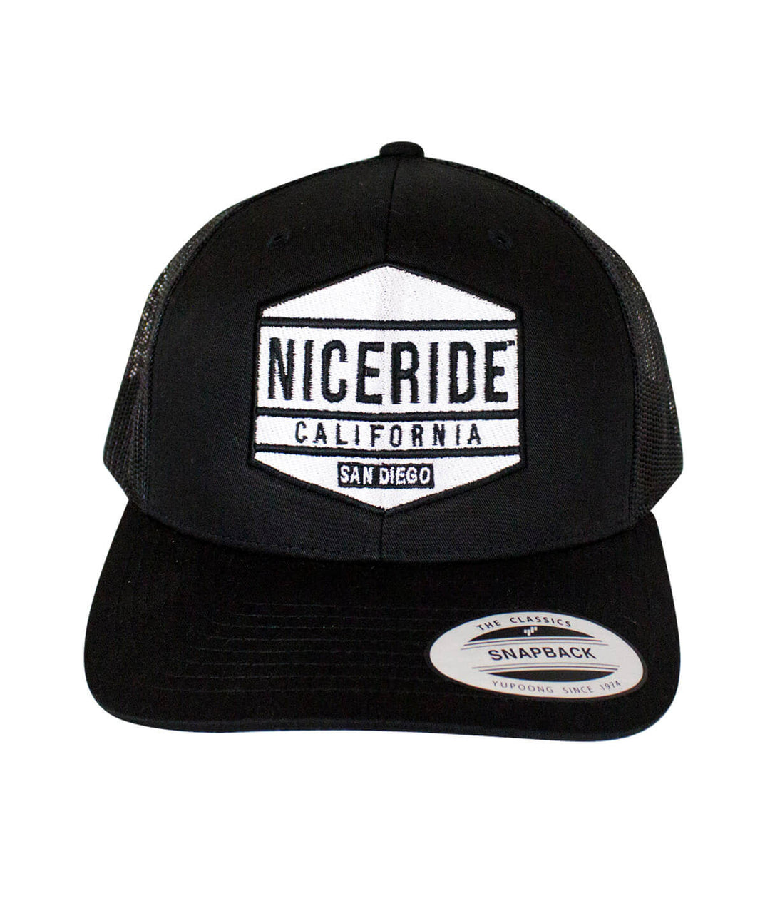 Good Times Retro Trucker Hat featuring NICERIDE California design, a stylish hat for casual wear.
