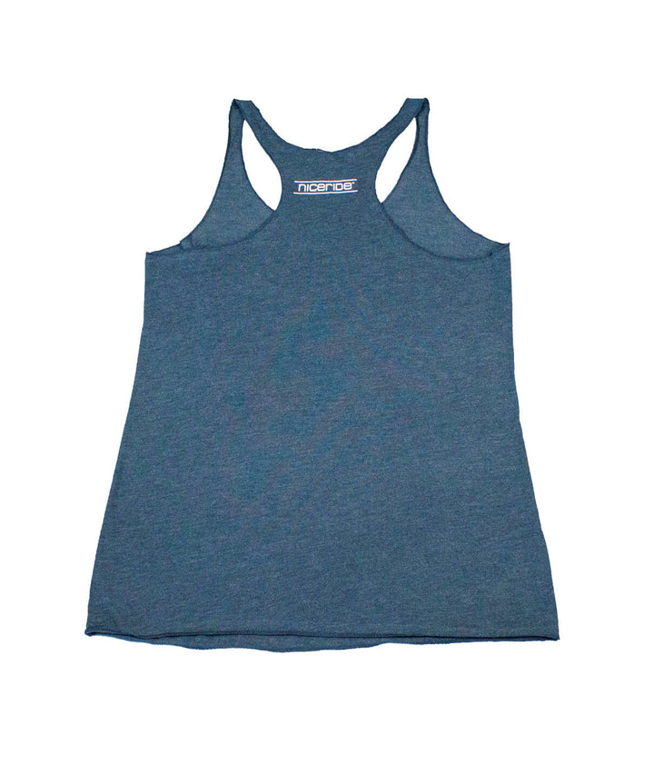 NICERIDE Matters blue tank top shirt featuring racerback design and ultra-soft vintage fabric.