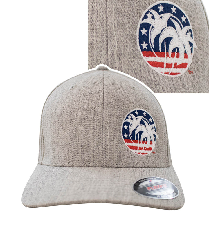 Spirit of 76 Classic Flexfit Hat with embroidered design, showing front and side views.