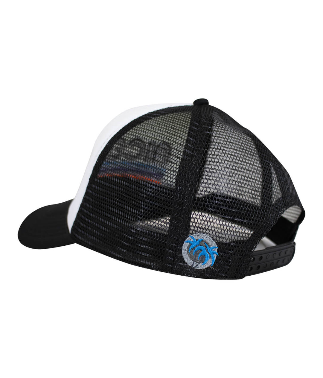 Back view of the Trigger foam trucker hat featuring a mesh design and embroidered NICERIDE logo.