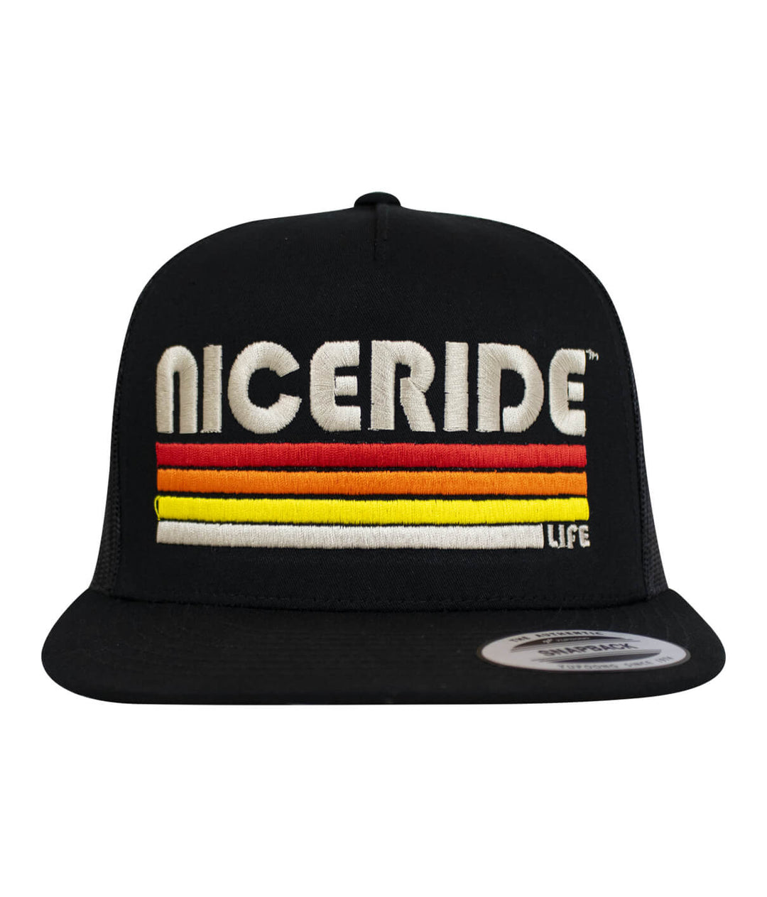 Niceride adjustable trucker cap featuring embroidered design, perfect versatile hat for casual wear.