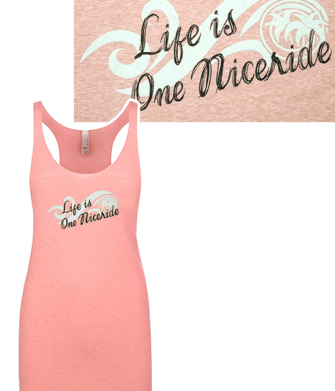 Salty tank top for women in pink featuring "Life is One Nicerside" design