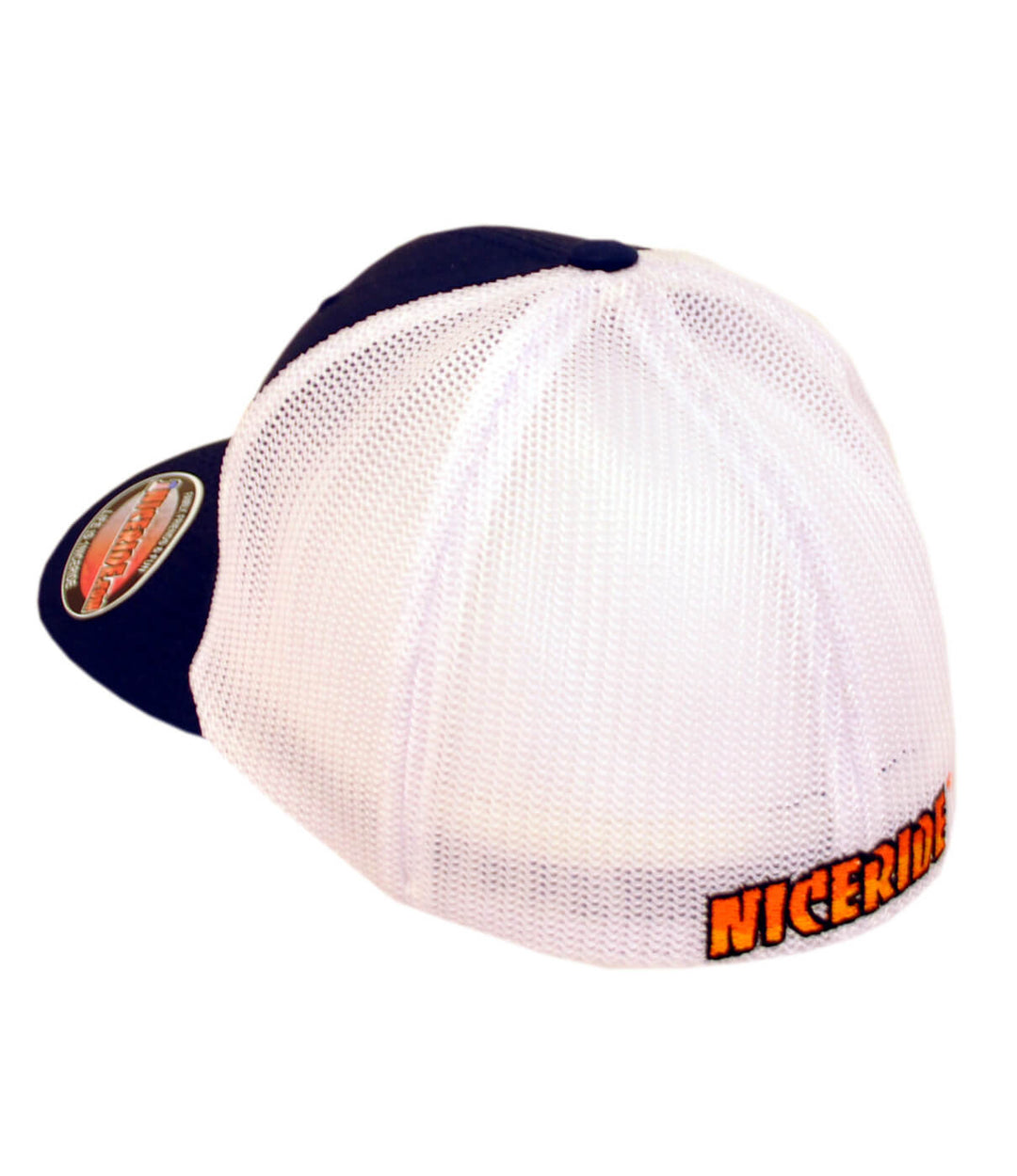Classic Palm Meshback Flexfit Hat featuring NICERIDE logo, perfect hat for stylish, breathable headwear.