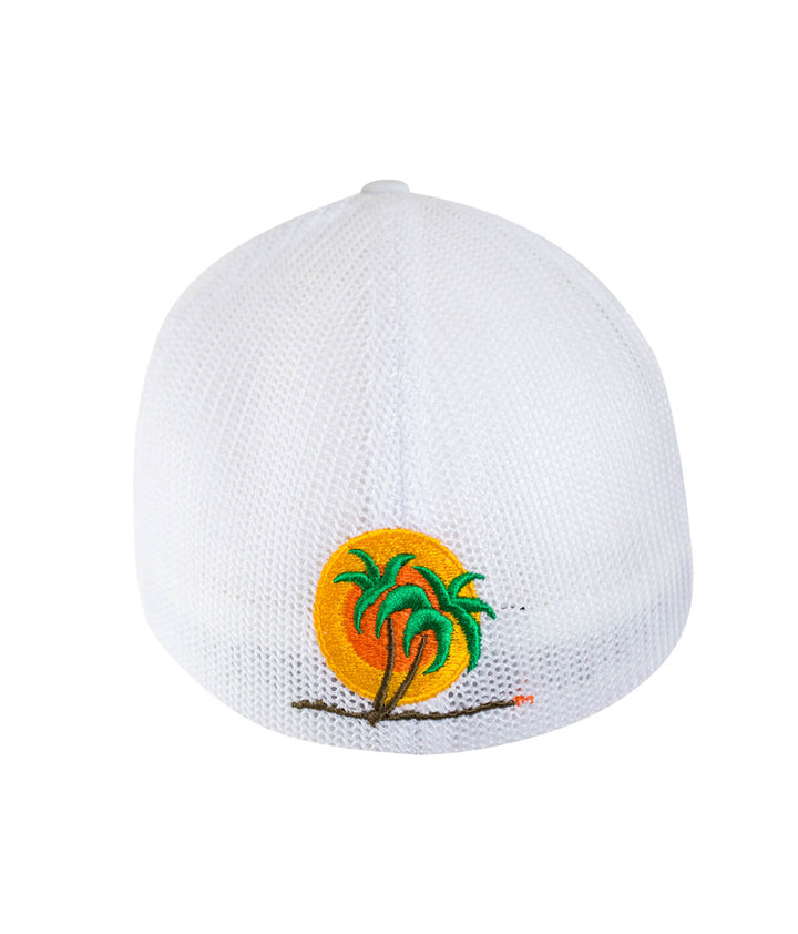 Classic NICERIDE Meshback Flexfit Hat featuring NICERIDE palm logo, perfect hat for casual wear.