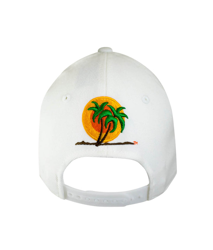 Back view of Classic NICERIDE 110F Snapback hat featuring a palm logo embroidered on the back.
