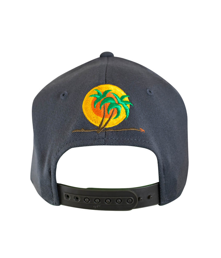 Back view of Classic NICERIDE 110F Snapback hat featuring classic palm logo embroidery.
