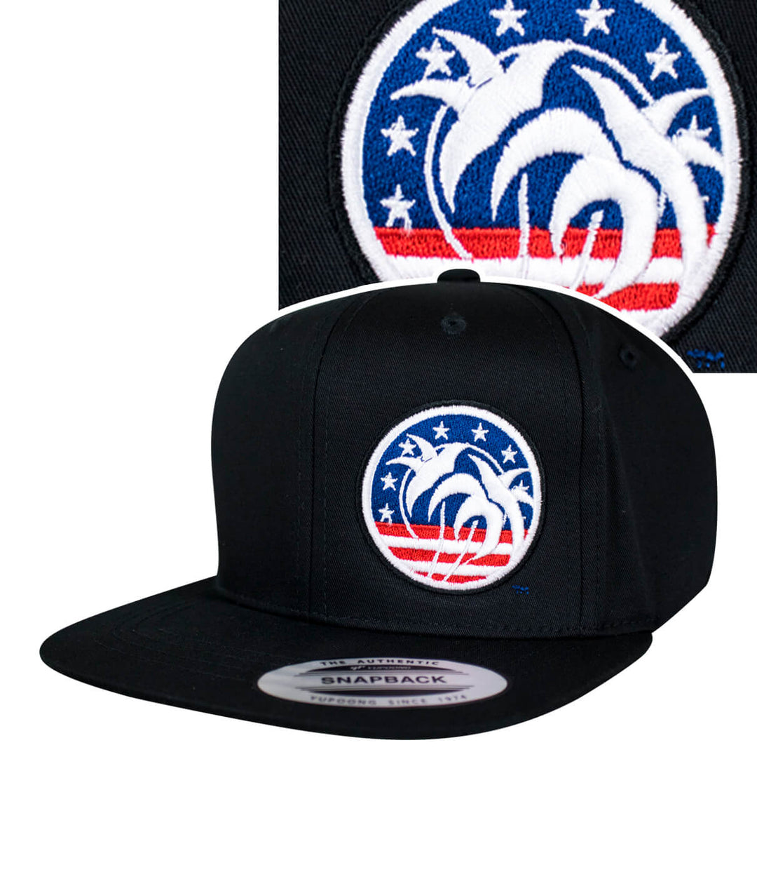 Spirit of 76 YOUTH HAT featuring American flag design and NICERIDE logo, classic black snapback.