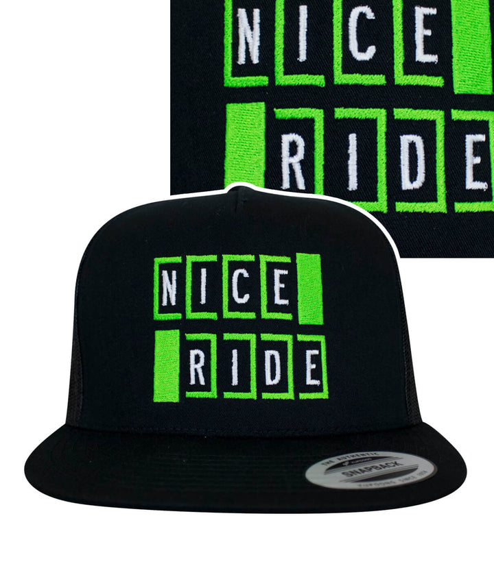 Code trucker hat featuring NICERIDE&