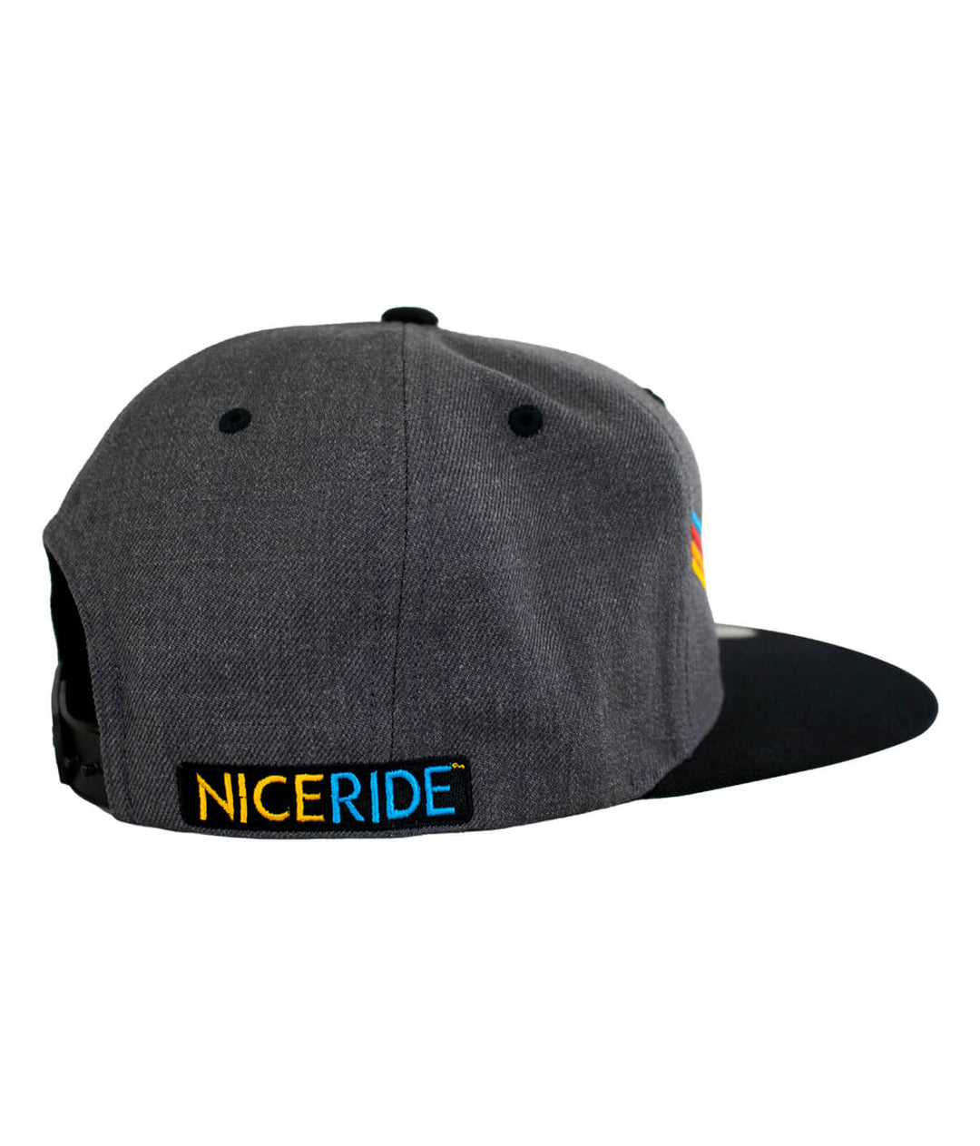 Back view of NICERIDE Aquarius snapback hat showcasing premium embroidery and adjustable closure.
