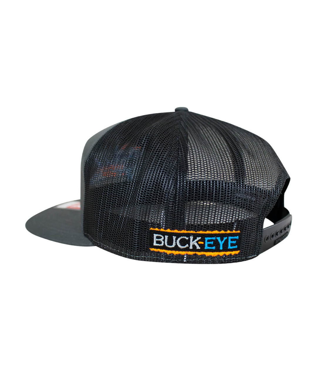 BUCK- EYE Explorer 7 Panel Trucker Hat for men and women with embroidered logo on the back.