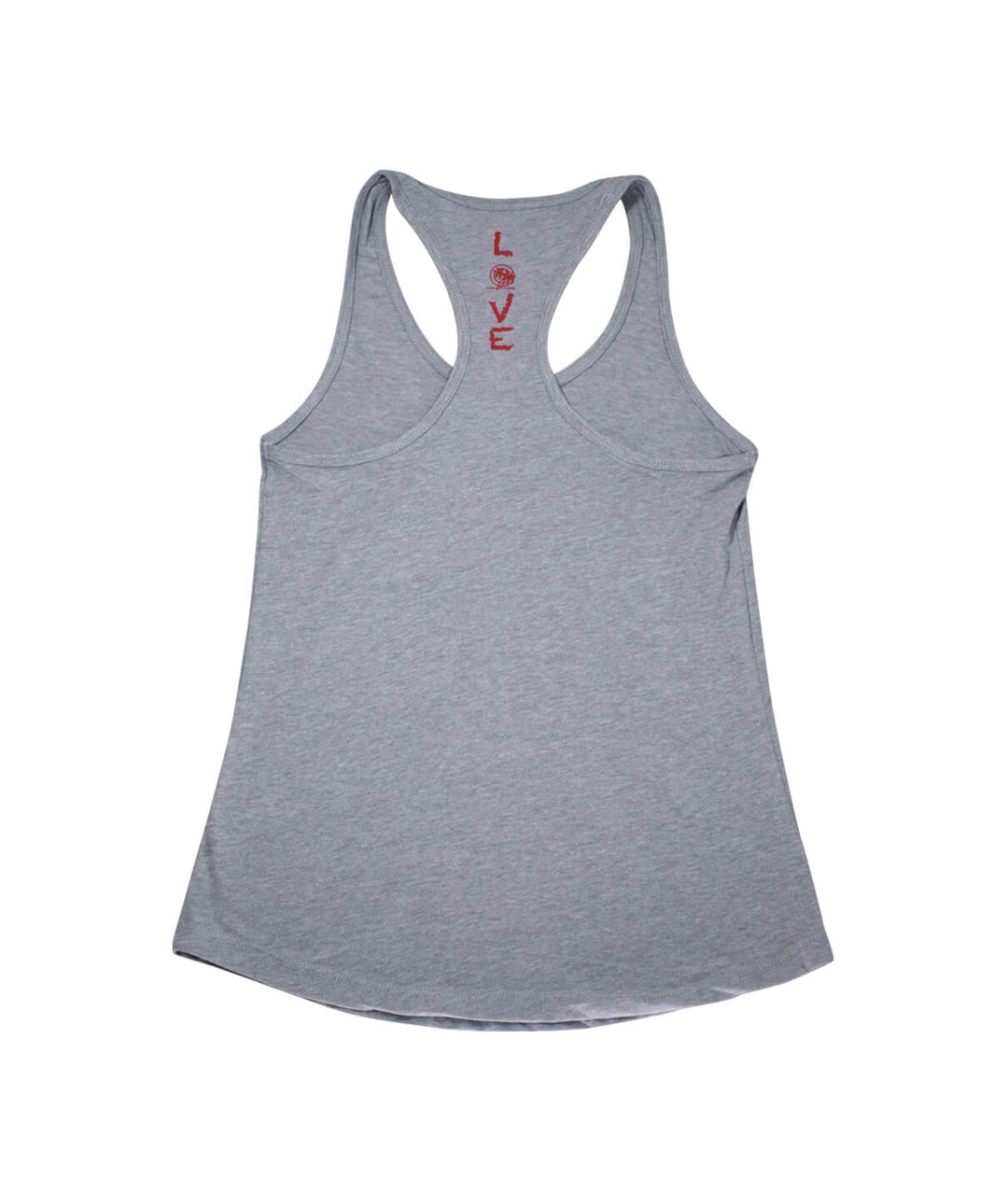 Heartbeat gray tank top showcasing &