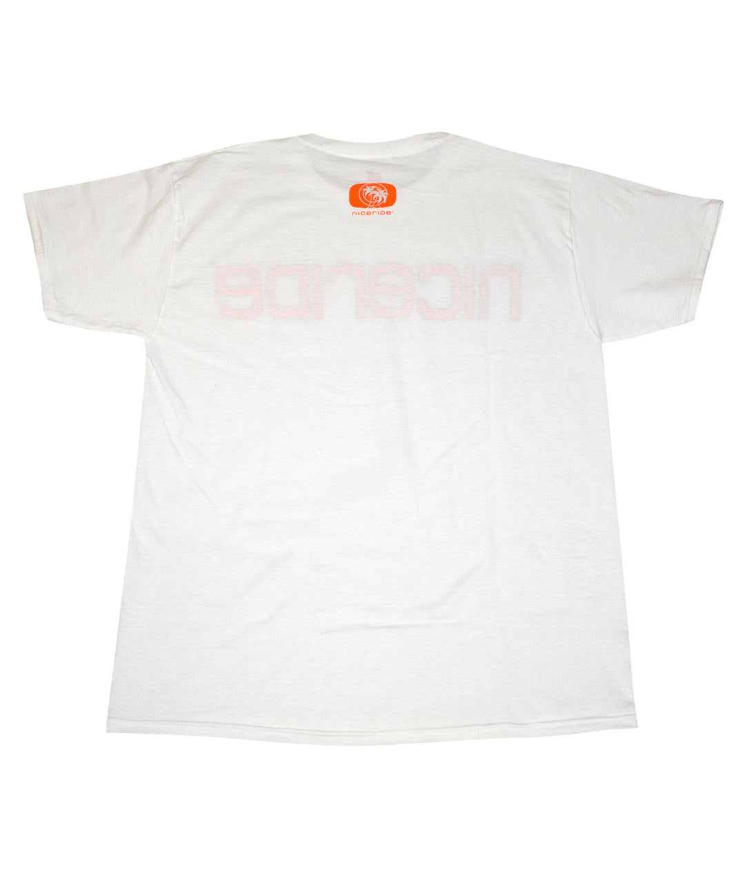 Back view of the Bold Tower shirt with NICERIDE logo printed on the rear, showcasing the design.