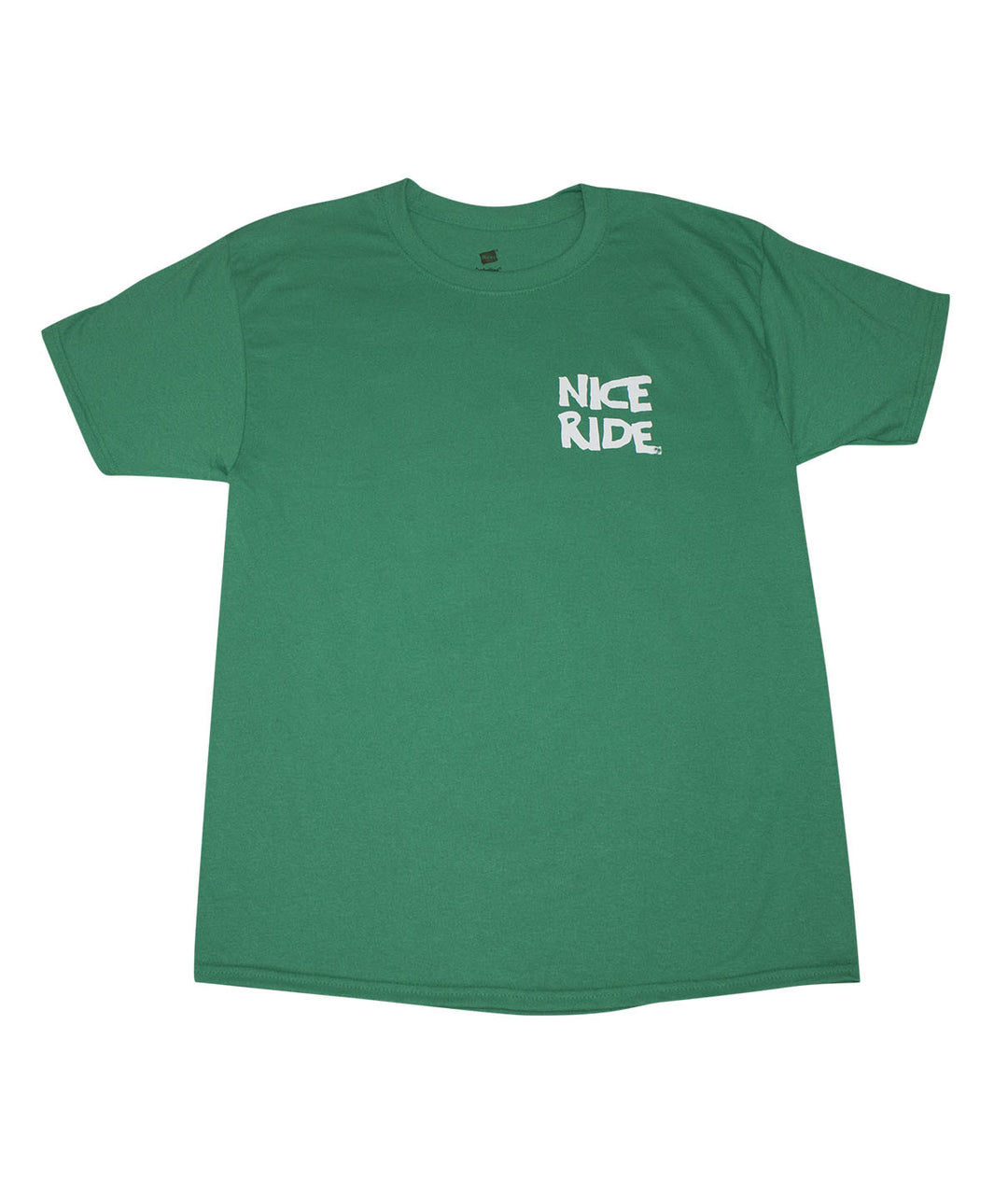 CR RIDE shirt in green color with NICE RIDE logo on left chest, perfect for casual and active wear.