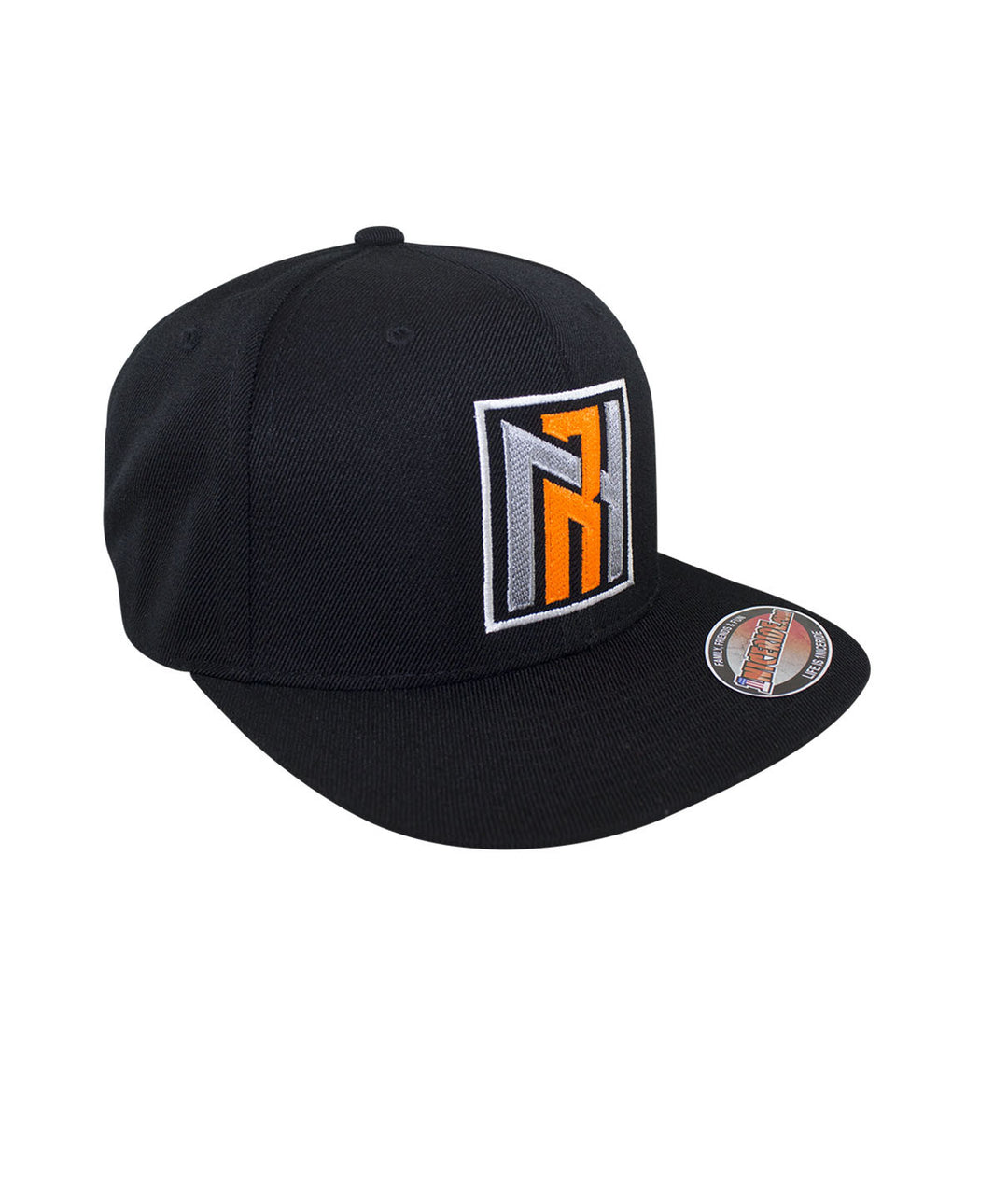N-R Snapback Hat featuring NICERIDE logo, stylish black baseball cap, perfect for any casual outfit.