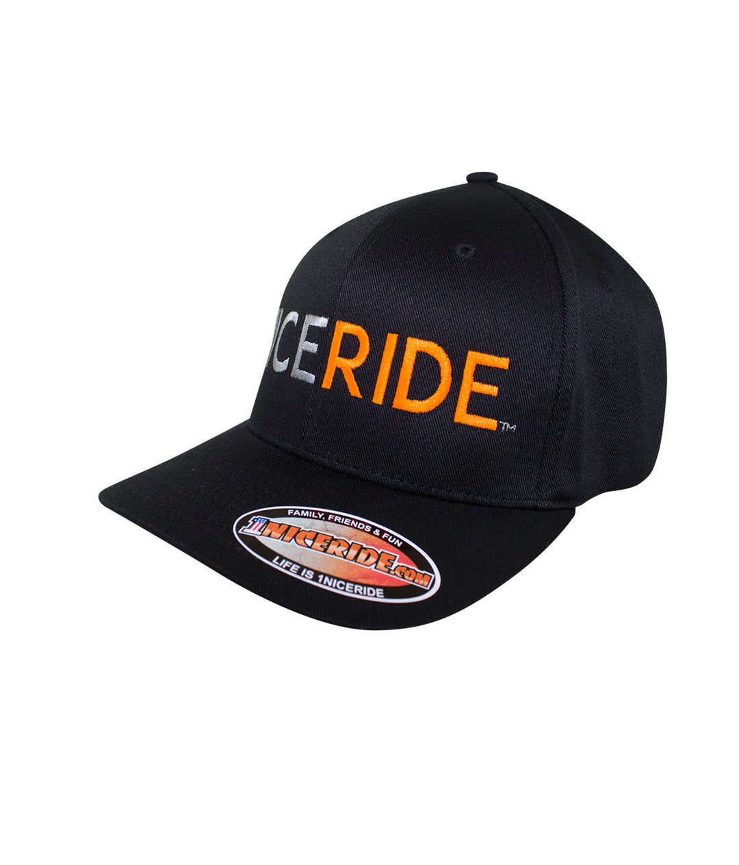NICERIDE Classic Flexfit Hat featuring embroidered logo, designed and shipped in the USA, perfect for stylish wear.