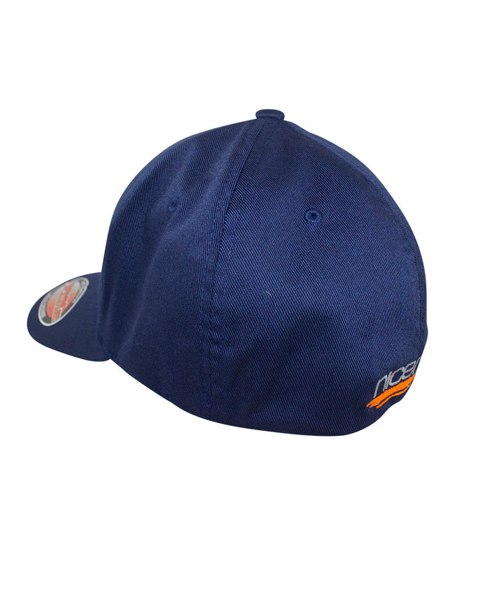 Back view of the Retro Palm Classic Flexfit hat with NICERIDE logo embroidered on the side.