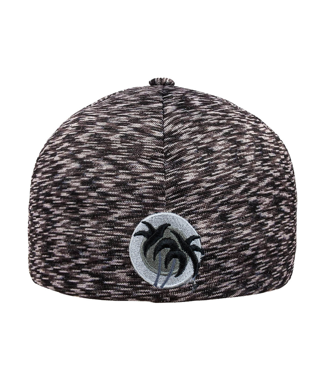 Back view of the "Target" Performance Flexfit Seamless Unipanel Cap featuring embroidered palm trees.
