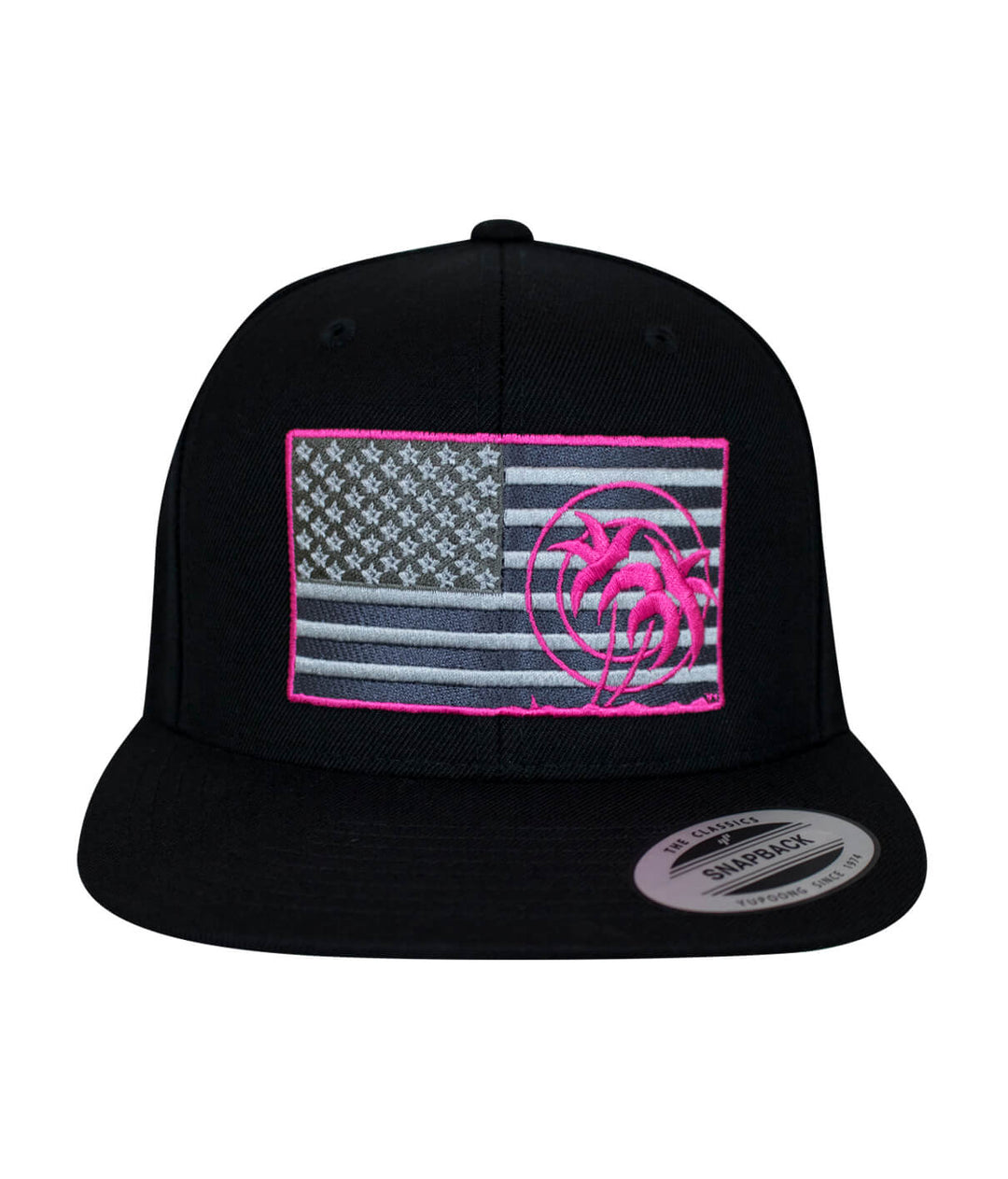 Strong - Neon Black Snapback Hat featuring American flag and neon accents, perfect for casual wear.