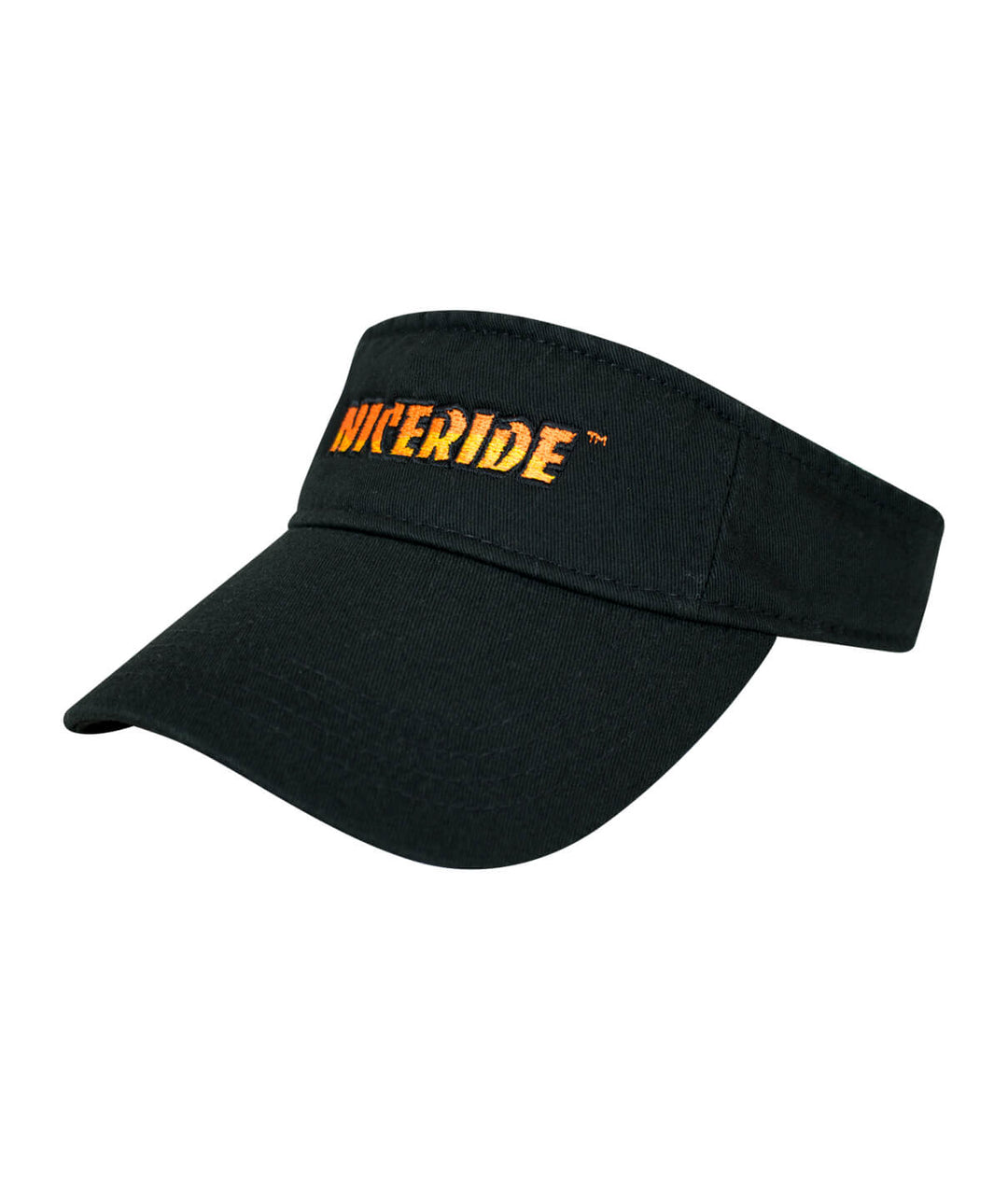Classic NICERIDE visor with embroidered logo, pre-curved design, and hook and loop closure.