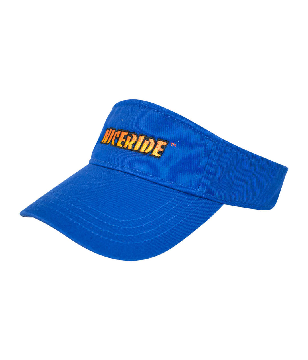 Classic NICERIDE visor in bright blue with embroidered logo, made of 100% cotton, perfect for casual wear.