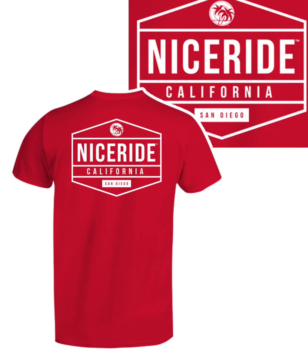 Good Times - Hanes Men's Tagless Short Sleeve Cotton T-Shirt with NICERIDE logo in red, ideal for indoor/outdoor activities.