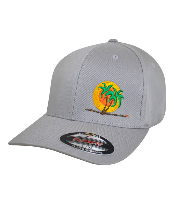 Classic Palm hat, Classic Flexfit cap with embroidered palm tree logo in front, designed and shipped in the USA.