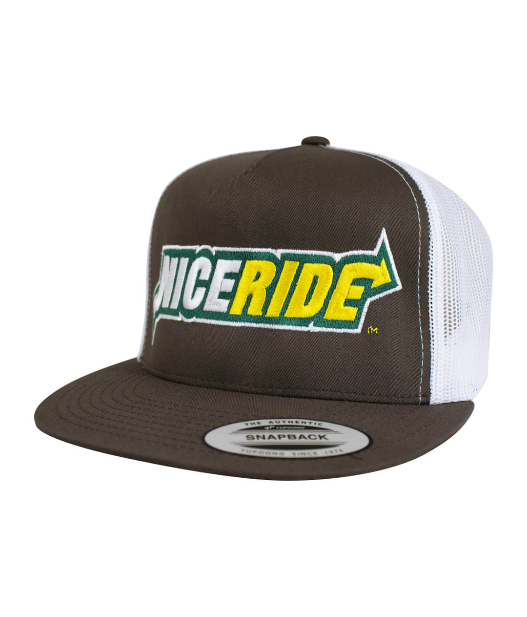 3 Inch Trucker Hat featuring NICERIDE logo embroidered on front, perfect baseball cap for stylish looks.