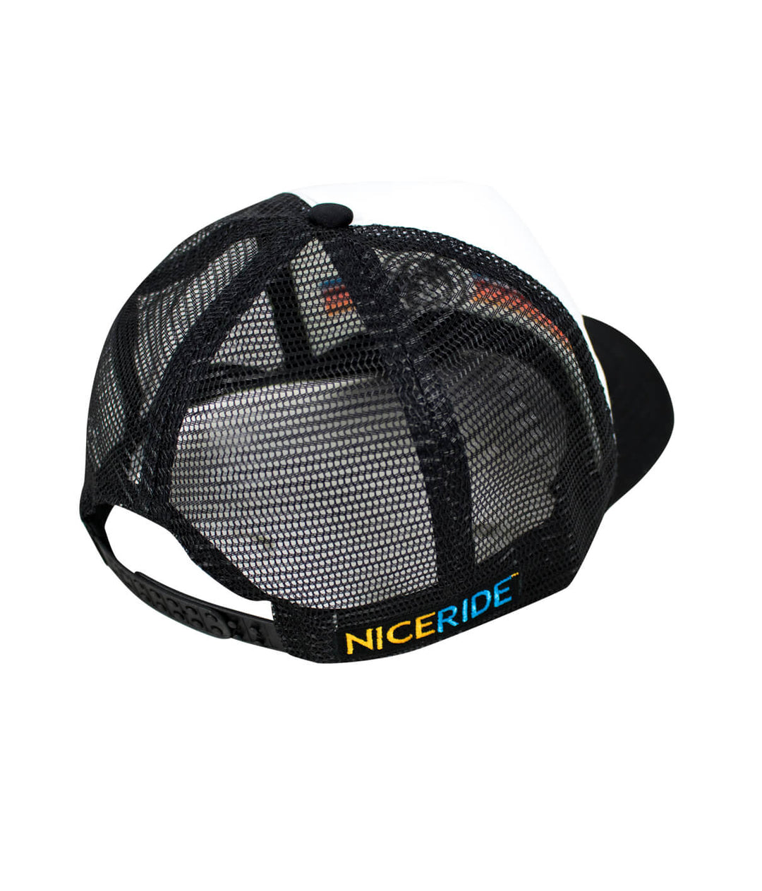 Back view of Aquarius Foam Trucker Hat showcasing NICERIDE embroidery, a stylish hat for any occasion.