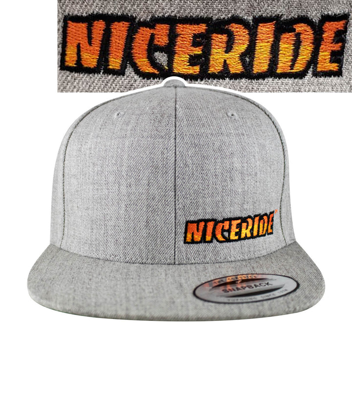 Classic NICERIDE Snapback hat with embroidered logo on the front left panel.