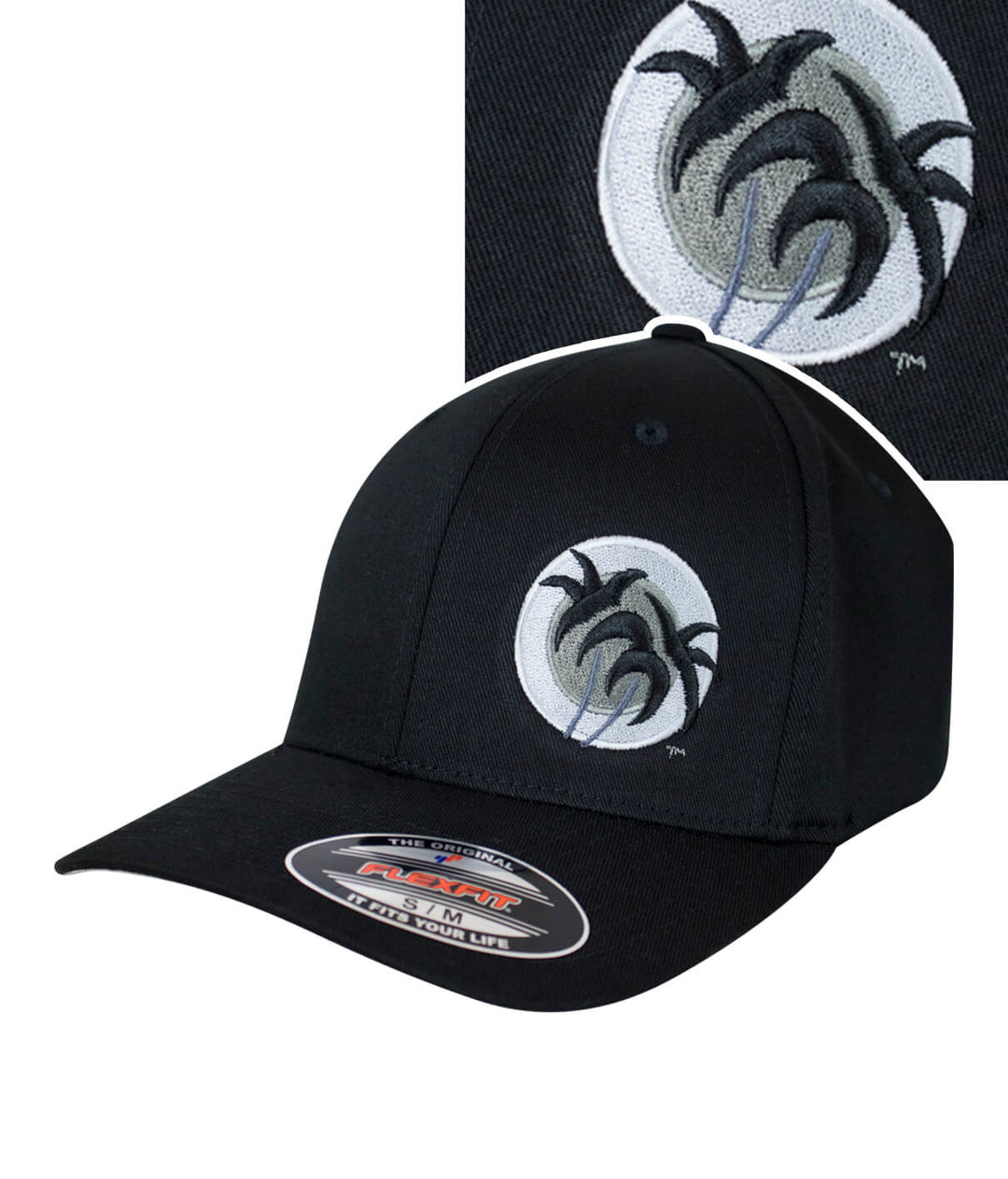 Black Line Classic Flexfit Hat featuring NICERIDE's Black Line Palm logo, stylish baseball cap.