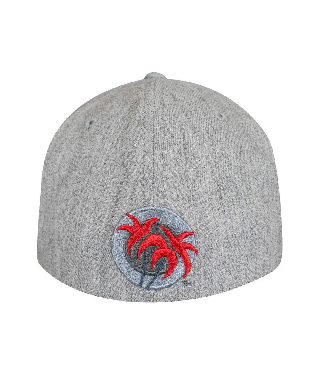 Back view of the Pride - LP Classic Flexfit Hat featuring red palm logo on gray fabric.