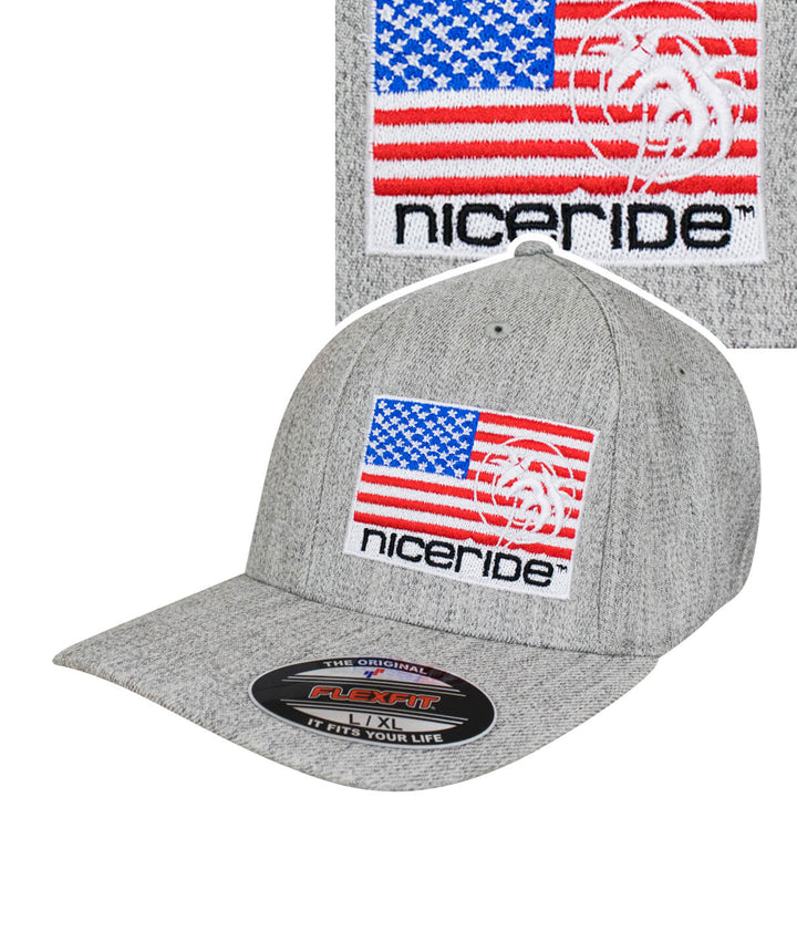 Pride - LP Classic Flexfit Hat featuring American Flag and NICERIDE logo, perfect for outdoor adventures, stylish hat.