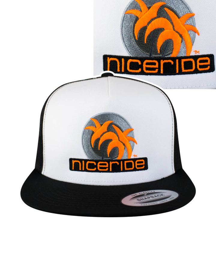 Metro Palm Trucker Baseball Cap by NICERIDE featuring embroidered logo design, a stylish hat perfect for casual wear.