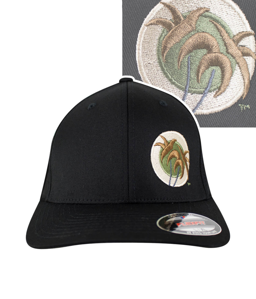Classic Palm Camo Classic Flexfit Hat with embroidered logo, perfect baseball cap for outdoor activities.
