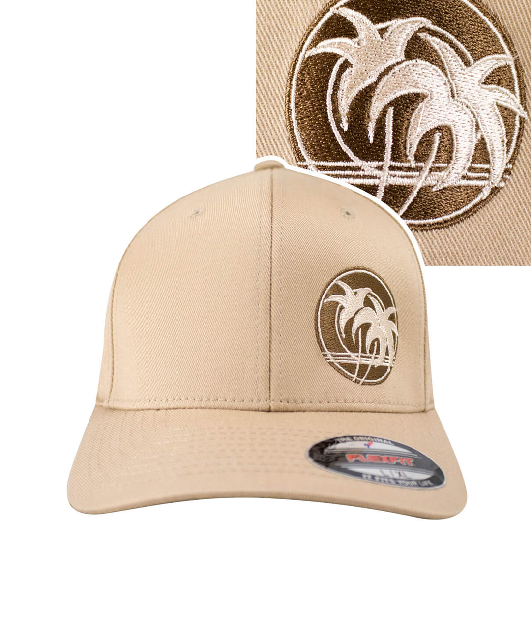 Retro Palm Classic Flexfit Hat featuring NICERIDE logo embroidered on front, perfect hat for casual wear.