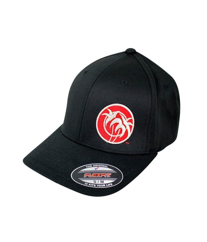 Rojo Negro Classic Flexfit Hat in black with NICERIDE&