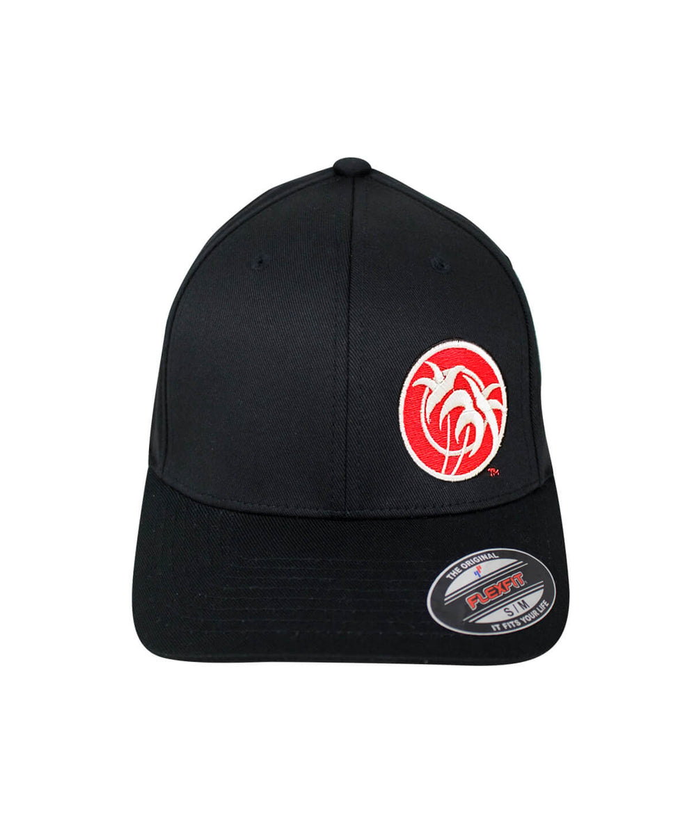 Rojo Negro Classic Flexfit Hat with NICERIDE logo, ideal for stylish headwear and casual wear.