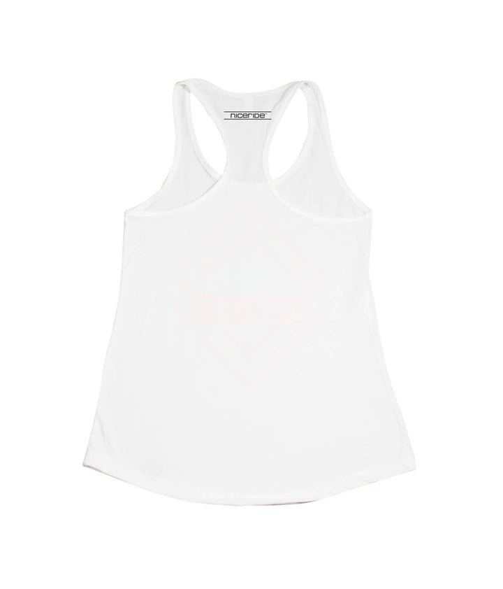 Beer, Lime &amp;amp; Sunshine White Next Level Raceback Tank Top for Women, a comfortable fitted tank top.