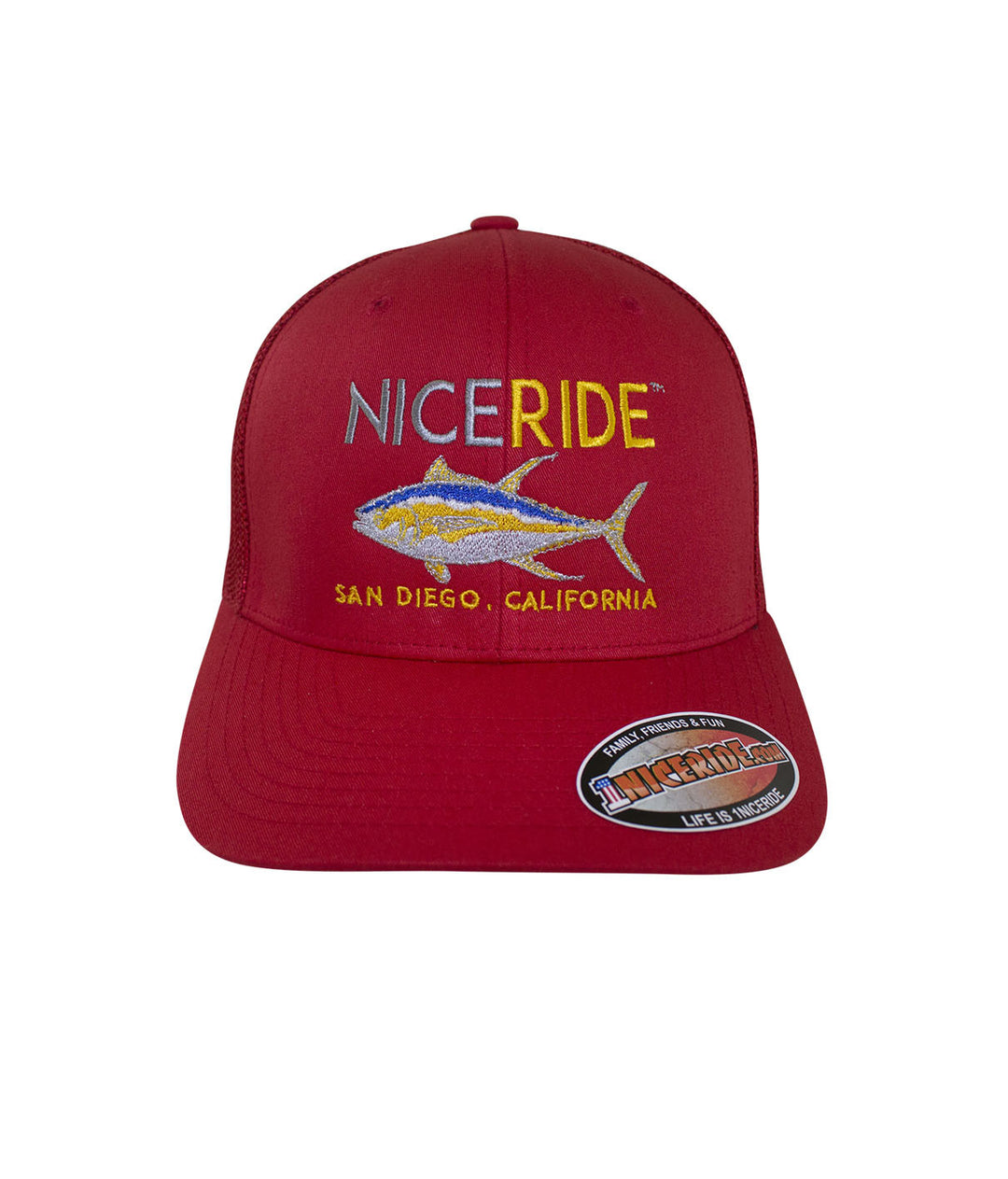 Sorry Charlie Meshback Flexfit Hat with NICERIDE design embroidered, perfect summer hat.