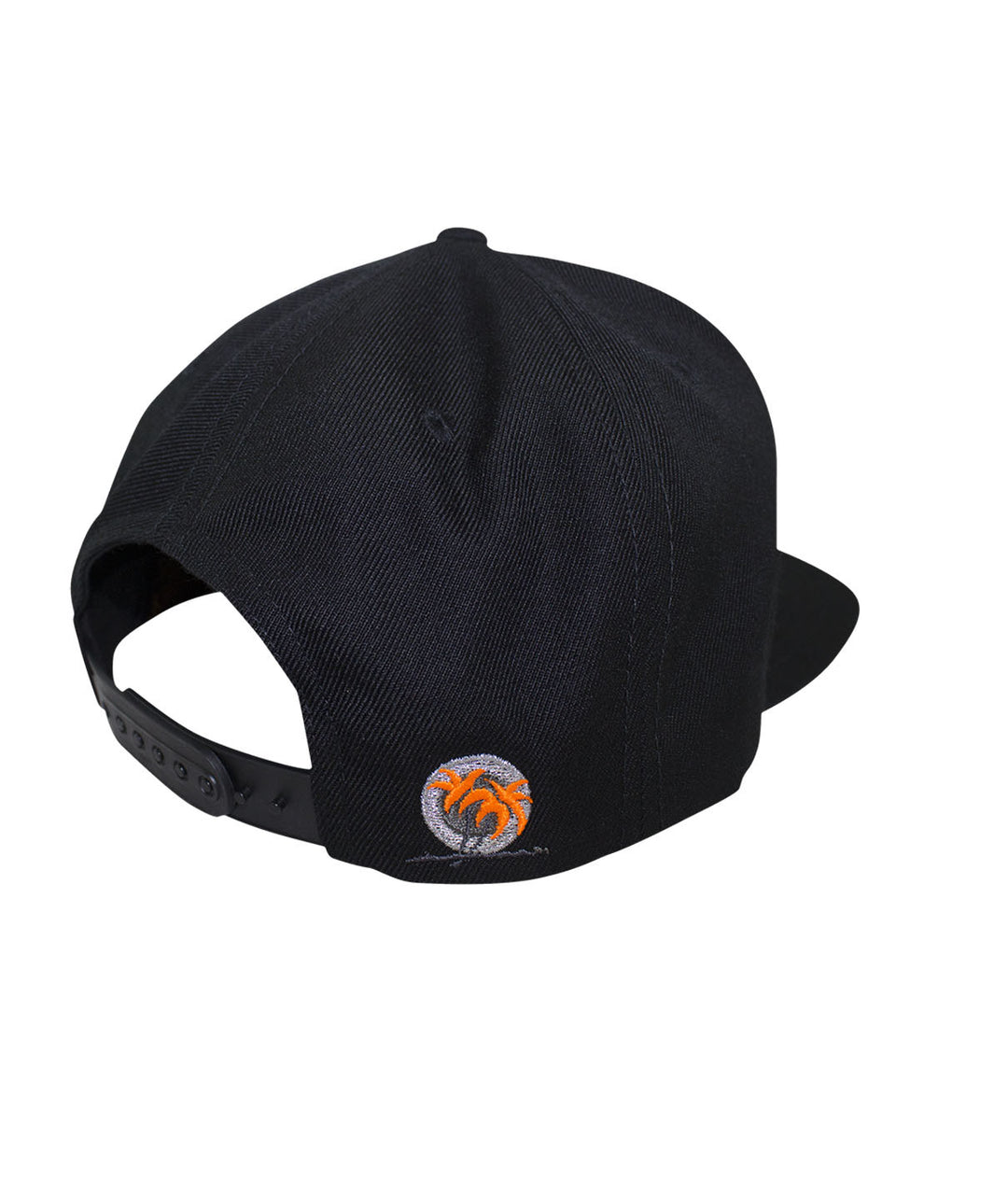 Back view of the Sorry Charlie - Neon Orange hat with classic palm logo embroidered in neon orange.