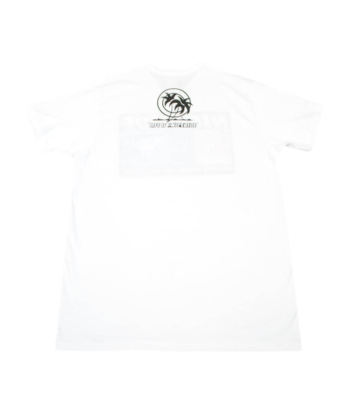 Back view of H2O short sleeve shirt featuring NICERIDE design and palm graphic, perfect premium cotton shirt.