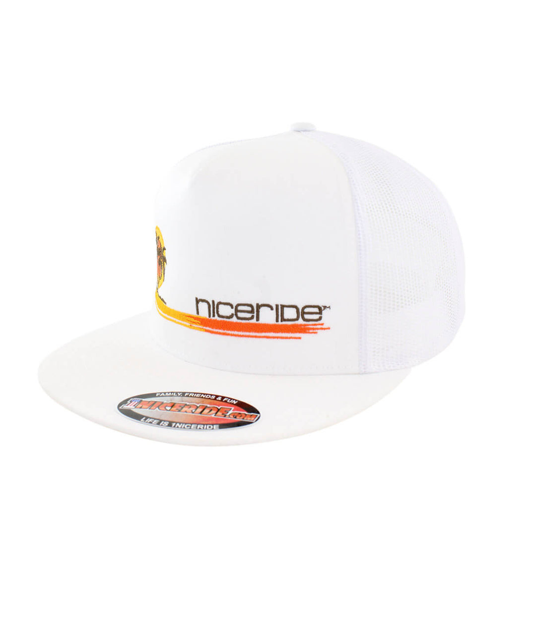 White trucker hat with NICERIDE&