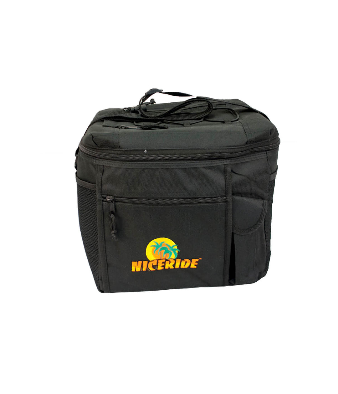 NICERIDE easy 24 top load cooler bag with multiple compartments and classic palm logo on front pocket.