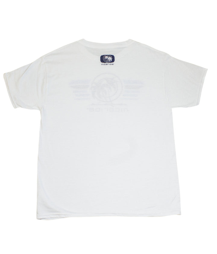 Back view of a white Hanes men&