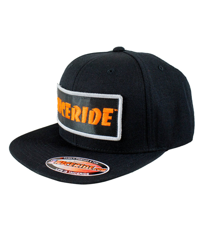 OG Snapback Baseball Hat with NICERIDE patch, stylish black baseball cap.